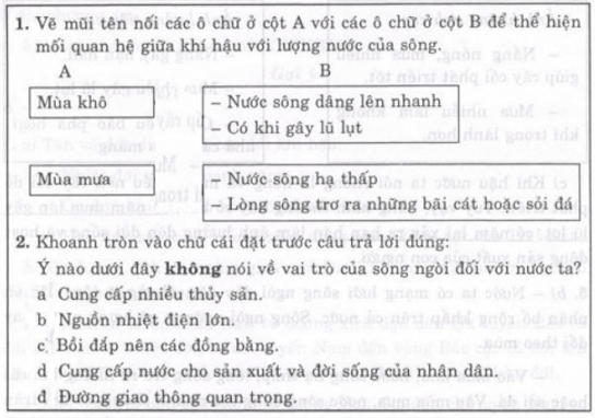 Lịch Sử và Địa Lí lớp 5 Bài 3: Khí hậu và sông ngòi | Hay nhất Giải Lịch Sử và Địa Lí lớp 5 VNEN