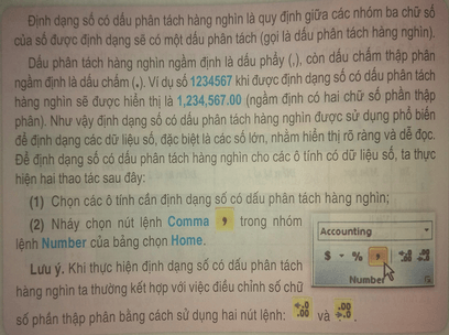 Tin học 7 VNEN Bài 11: Định dạng dữ liệu số trong bảng tính | Hay nhất Giải bài tập Tin học 7 VNEN