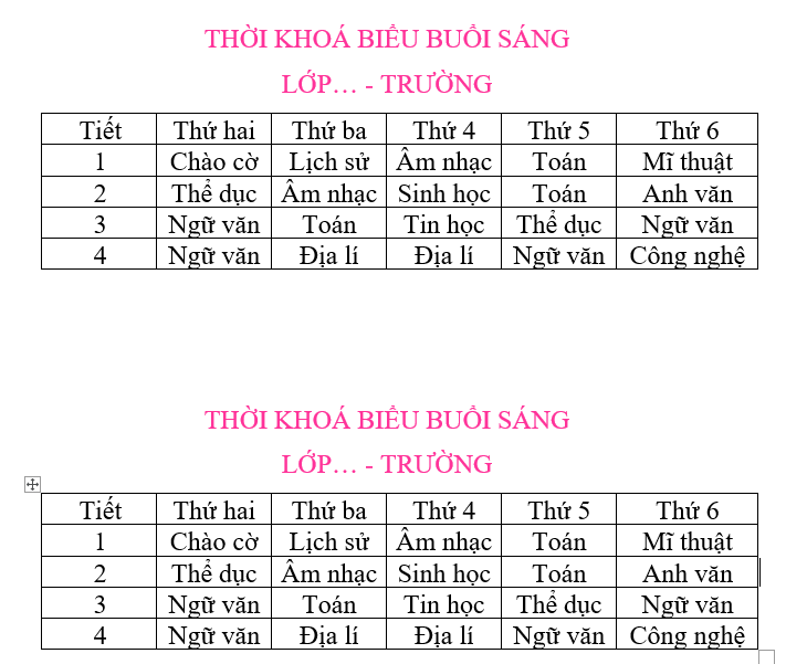 Tin học 7 VNEN Bài 3: Trình bày thông tin cô đọng dưới dạng bảng | Hay nhất Giải bài tập Tin học 7 VNEN