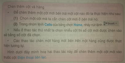 Tin học 7 VNEN Bài 6: Thao tác với bảng tính | Hay nhất Giải bài tập Tin học 7 VNEN