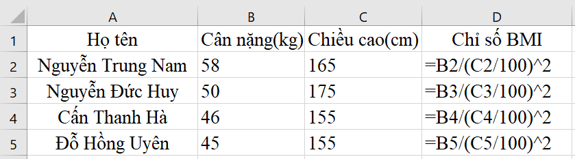 Tin học 7 VNEN Bài 7: Địa chỉ ô tính khi sao chép và di chuyển công thức | Hay nhất Giải bài tập Tin học 7 VNEN