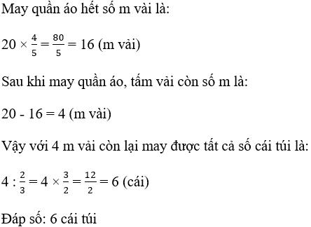 Giải Toán 4 VNEN Bài 104: Ôn tập các phép tính với phân số (tiếp theo) | Hay nhất Giải bài tập Toán 4 VNEN