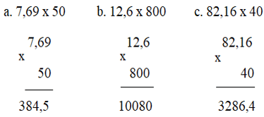 Giải Toán 5 VNEN Bài 35: Nhân một số thập phân với 10, 100, 1000....