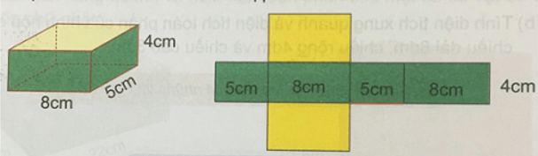 Giải Toán 5 VNEN Bài 69: Diện tích xung quanh và diện tích toàn phần của hình hộp chữ nhật