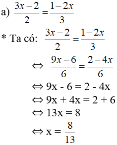 Giải Toán 8 VNEN Bài 3: Một số phương trình đưa được về dạng phương trình ax + b = 0 | Giải bài tập Toán 8 VNEN hay nhất