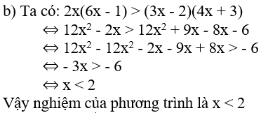 Giải Toán 8 VNEN Bài 5: Bất phương trình bậc nhất một ẩn. Luyện tập | Giải bài tập Toán 8 VNEN hay nhất