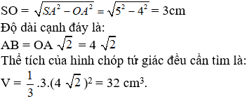 Giải Toán 8 VNEN Bài 6: Thể tích của hình chóp đều | Giải bài tập Toán 8 VNEN hay nhất