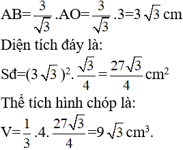 Giải Toán 8 VNEN Bài 6: Thể tích của hình chóp đều | Giải bài tập Toán 8 VNEN hay nhất