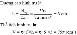 Giải Toán 9 VNEN Bài 1: Hình trụ - Diện tích xung quanh và thể tích hình trụ | Hay nhất Giải bài tập Toán 9