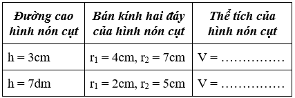 Giải Toán 9 VNEN Bài 2: Hình nón - Hình nón cụt - Diện tích xung quanh và thể tích hình nón, hình nón cụt | Hay nhất Giải bài tập Toán 9