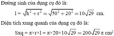 Giải Toán 9 VNEN Bài 2: Hình nón - Hình nón cụt - Diện tích xung quanh và thể tích hình nón, hình nón cụt | Hay nhất Giải bài tập Toán 9