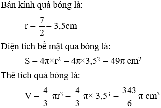 Giải Toán 9 VNEN Bài 4: Luyện tập Hình trụ - Hình nón - Hình cầu | Hay nhất Giải bài tập Toán 9