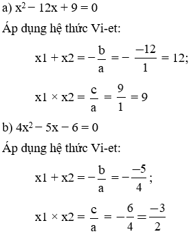 Giải Toán 9 VNEN Bài 6: Hệ thức Vi-et và ứng dụng | Hay nhất Giải bài tập Toán 9