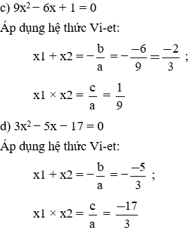 Giải Toán 9 VNEN Bài 6: Hệ thức Vi-et và ứng dụng | Hay nhất Giải bài tập Toán 9