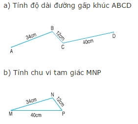 Tính độ dài đường gấp khúc ABCD trang 11 sgk Toán 3 | Để học tốt Toán 3