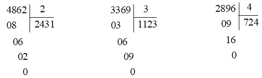 Tính 4862 chia 2, 3369 chia 3 | Để học tốt Toán 3