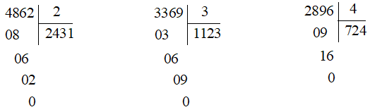 Tính 2469 chia 2, 6478 chia 3, 4159 chia 5 | Để học tốt Toán 3