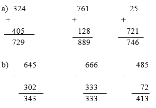 Đặt tính rồi tính 324 + 405, 761 + 128 | Để học tốt Toán 3