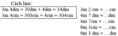 Đoạn thẳng AB đo được 1m và 9cm, viết tắt là 1m 9cm đọc là một mét chín xăng – ti – met | Để học tốt Toán 3