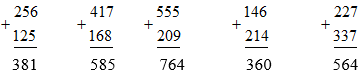 Tính 256 + 125, 417 + 168 | Để học tốt Toán 3