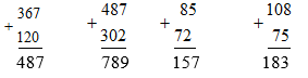 Tính 367 + 120, 487 + 302 | Để học tốt Toán 3