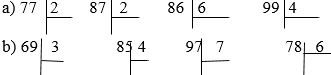 Tính 77 chia 2, 87 chia 2, 86 chia 6, 99 chia 4 | Để học tốt Toán 3