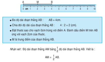 Xác định trung điểm đoạn thẳng (theo mẫu) Xác định trung điểm đoạn thẳng AB | Để học tốt Toán 3