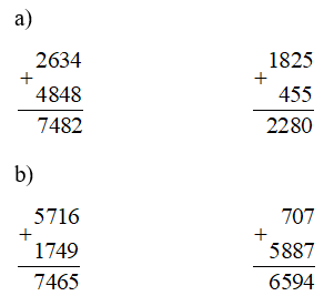 Đặt tính rồi tính 2634 + 4848, 1825 + 455 | Để học tốt Toán 3