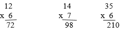 Tính 12 x 6, 14 x 7 | Để học tốt Toán 3