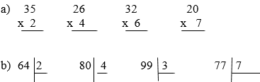 Tính 35 x 2, 26 x 4, 32 x 6, 20 x 7 | Để học tốt Toán 3