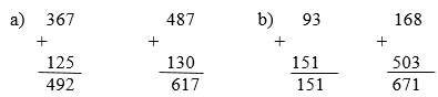 Đặt tính rồi tính 367 + 125, 487 + 130 | Để học tốt Toán 3