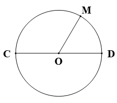 Vẽ bán kính OM, đường kính CD hình tròn sau trang 111 sgk Toán 3 | Để học tốt Toán 3