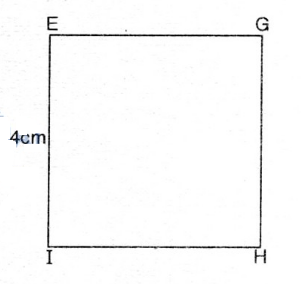 Cho hình chữ nhật ABCD và hình vuông EGHI (có kích thước ghi trên hình vẽ) | Để học tốt Toán 3