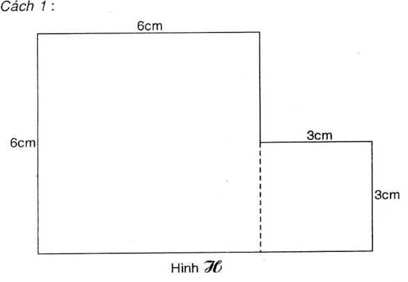 Em hãy tìm cách tính diện tích hình H có kích thước như sau trang 175 sgk Toán 3 | Để học tốt Toán 3