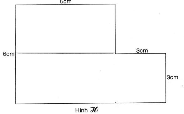 Em hãy tìm cách tính diện tích hình H có kích thước như sau trang 175 sgk Toán 3 | Để học tốt Toán 3