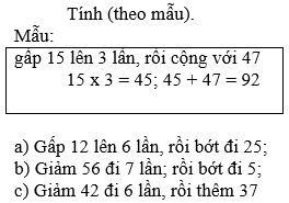 Tính (theo mẫu) trang 52 sgk Toán 3 | Để học tốt Toán 3