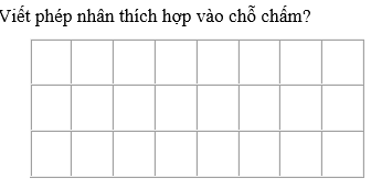 Viết phép nhân thích hợp vào chỗ chấm trang 54 sgk Toán 3 | Để học tốt Toán 3