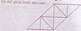 Cho 8 hình tam giác, mỗi hình như hình sau. Hãy xếp thành hình dưới đây trang 80 sgk Toán 3 | Để học tốt Toán 3