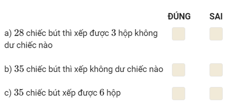 Bài tập Bảng chia 7 Toán lớp 3 có lời giải