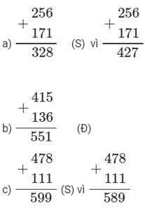 Bài tập Cộng các số có ba chữ số (có nhớ một lần) có đáp án | Trắc nghiệm Toán lớp 3 có lời giải