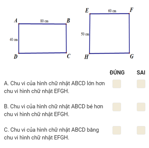 Bài tập Hình chữ nhật. Chu vi hình chữ nhật Toán lớp 3 có lời giải