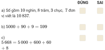 Bài tập Ôn tập các số đến 100 000 Toán lớp 3 có lời giải