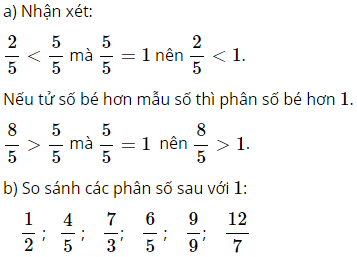 Toán lớp 4 trang 119 So sánh hai phân số cùng mẫu số