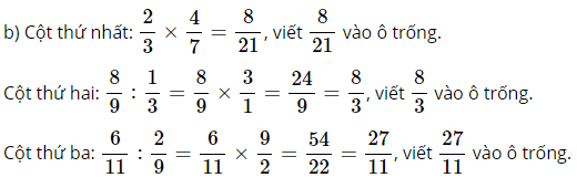 Toán lớp 4 trang 170 Ôn tập về các phép tính với phân số (tiếp theo)