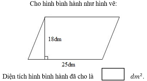 Bài tập Hình bình hành - Diện tích hình bình hành Toán lớp 4 có lời giải