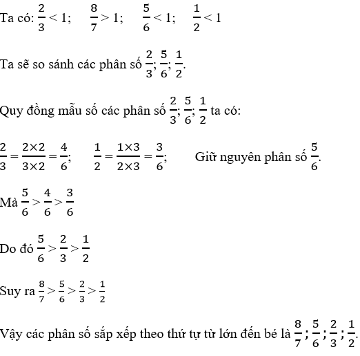 Bài tập Ôn tập về phân số và các phép tính với phân số Toán lớp 4 có lời giải