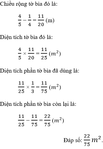 Bài tập Ôn tập về phân số và các phép tính với phân số Toán lớp 4 có lời giải