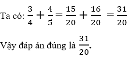 Bài tập Phép cộng phân số Toán lớp 4 có lời giải