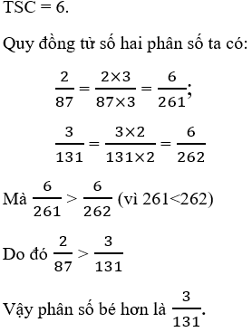 Bài tập So sánh hai phân số cơ bản Toán lớp 4 có lời giải