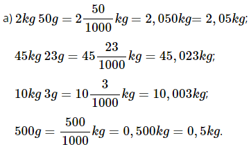 Toán lớp 5 trang 45, 46 Viết các số đo khối lượng dưới dạng số thập phân